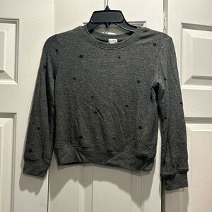 Splendid Gray Sweater w Black Stars, Girls Size 8
